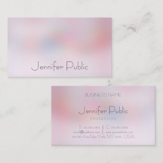 エレガントカラフルシンプルデザインモダンテンプレート 名刺 (正面/裏面)