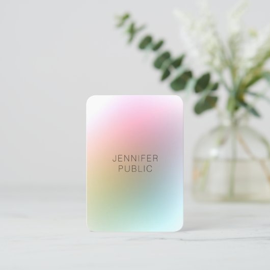 エレガントカラフルシンプルデザインモダントレンディー 名刺 (スタンド正面)