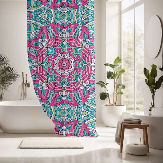 エレガントカラフルシームレス シャワーカーテン