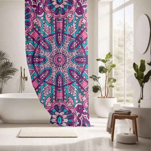 エレガントカラフルシームレス シャワーカーテン