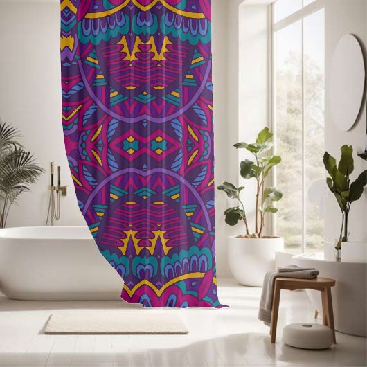 エレガントカラフルシームレス シャワーカーテン