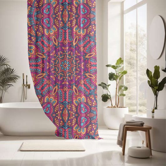 エレガントカラフルシームレス シャワーカーテン