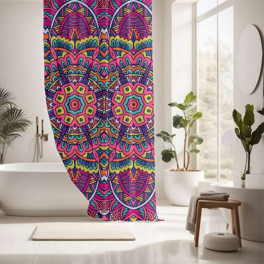 エレガントカラフルシームレス シャワーカーテン