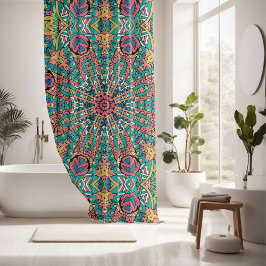 エレガントカラフルシームレス シャワーカーテン