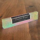 エレガントカラフルスタイリッシュグリッター デスクネームプレート (側面)