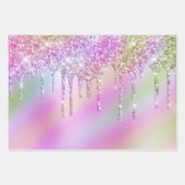 エレガントカラフルスタイリッシュ・ホログラフィーグリッター乾燥 ラッピングペーパーシート (正面2)