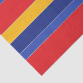 エレガントカラフルストライプ、赤い青の黄色と銀 薄葉紙 (詳細)