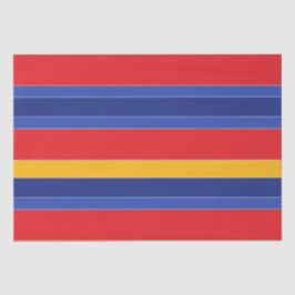 エレガントカラフルストライプ、赤い青の黄色と銀 薄葉紙