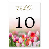 エレガントカラフルチューリ花模様結婚ズ テーブルナンバー (裏面)