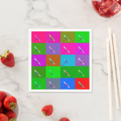 エレガントカラフルデイジー正方形、おもしろいフローラ スタンダードカクテルナプキン (インサイチュ)