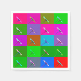 エレガントカラフルデイジー正方形、おもしろいフローラ スタンダードカクテルナプキン