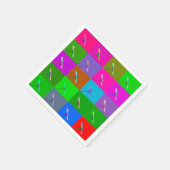 エレガントカラフルデイジー正方形、おもしろいフローラ スタンダードカクテルナプキン (角)