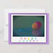 エレガントカラフルハッピーイースタークロシェ工芸卵 カード (正面)