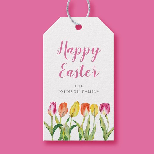 エレガントカラフルハッピーイースターフローラ ギフトタグ
