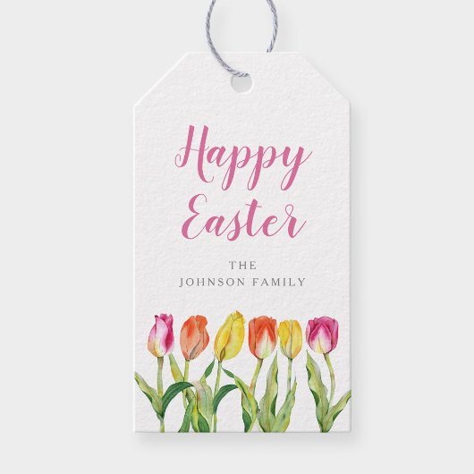 エレガントカラフルハッピーイースターフローラ ギフトタグ