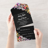 エレガントカラフルバラフローラ結婚ズ オールインワン招待状 (貼ってはがせる)