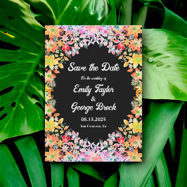 エレガントカラフルバラフローラ結婚ズ セーブザデート