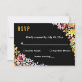 エレガントカラフルバラフローラ結婚ズ 出欠カード (正面)