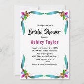 エレガントカラフルバラ光沢フローラブライダルシャワー 招待状 (正面)