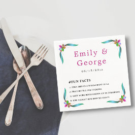 エレガントカラフルバラ光沢モダン結婚フローラ スタンダードカクテルナプキン