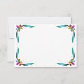 エレガントカラフルバラ光沢モダン結婚フローラ 出欠カード (裏面)