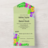 エレガントカラフルバラ素朴スフローラ結婚ズ オールインワン招待状 (内側)