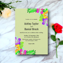 エレガントカラフルバラ素朴スフローラ結婚ズ 招待状