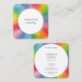 エレガントカラフルパーソナライズされた抽象芸術テンプレート スクエア名刺 (正面/裏面)