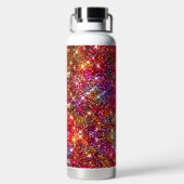 エレガントカラフルフェイクグリッターモノグラム ウォーターボトル (背面)
