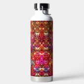 エレガントカラフルフェイクグリッターモノグラム ウォーターボトル (左面)