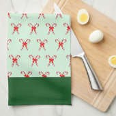 エレガントカラフルフェスティバル冬メリークリスマス キッチンタオル (四つ折り)