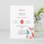 エレガントカラフルフローラのシャワーカスタマイズ 招待状 (スタンド正面)