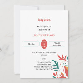 エレガントカラフルフローラのシャワーカスタマイズ 招待状