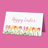 エレガントカラフルフローラチューリップハッピーイースター プレイスカード