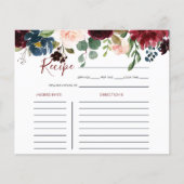 エレガントカラフルフローラブライダルシャワーレシピカード (正面)