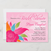 エレガントカラフルフローラブライダルシャワー 招待状 (正面)