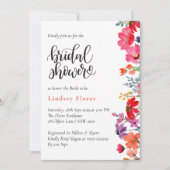 エレガントカラフルフローラブライダルシャワー 招待状 (正面)