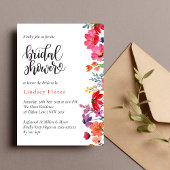 エレガントカラフルフローラブライダルシャワー 招待状