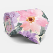 エレガントカラフルフローラ水彩花束結婚の ネクタイ (ロール)
