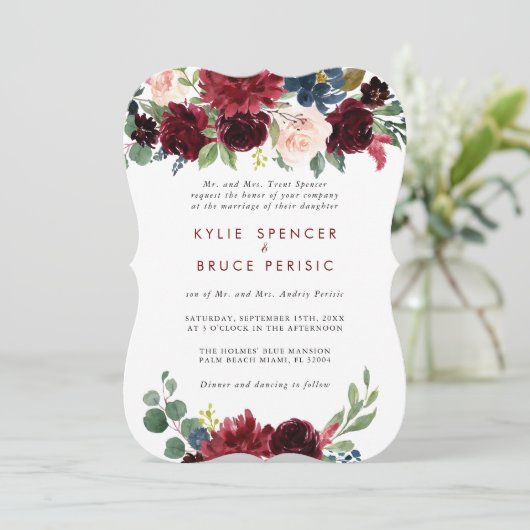 エレガントカラフルフローラ結婚デライト 招待状 (スタンド正面)