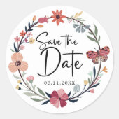 エレガントカラフルフローラ結婚リース ラウンドシール (正面)