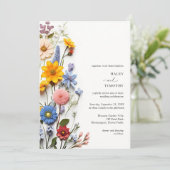 エレガントカラフルフローラ結婚写真 招待状 (スタンド正面)