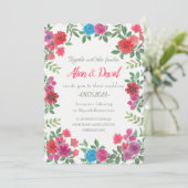 エレガントカラフルフローラ結婚 招待状 (スタンド正面)