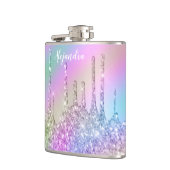 エレガントカラフルホログラフィックグリッタードリップ フラスク (左)