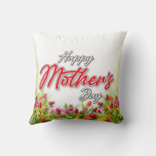 エレガントカラフルマザーズデイデザイン枕 クッション (裏面)
