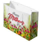 エレガントカラフルマザーズデイデザイン ラージペーパーバッグ (正面アングル)
