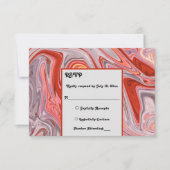 エレガントカラフルミニマルラバ抽象芸術結婚ズ 出欠カード (正面)