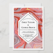 エレガントカラフルミニマルラバ抽象芸術結婚ズ 招待状 (正面)
