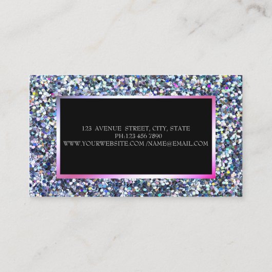 エレガントカラフルモダングリッター 名刺 (裏面)