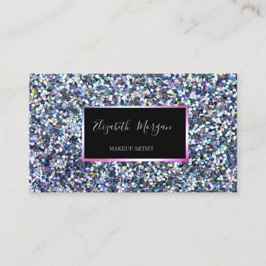 エレガントカラフルモダングリッター 名刺 (正面)